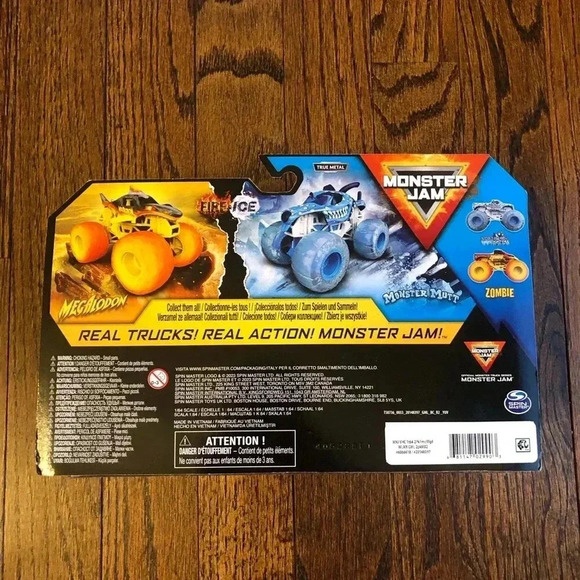 Monster Jam Fire & Ice 2-Pack: Megalodon & Monster Mutt Dalmatian - BRAND NEW! - Picture 6 of 8